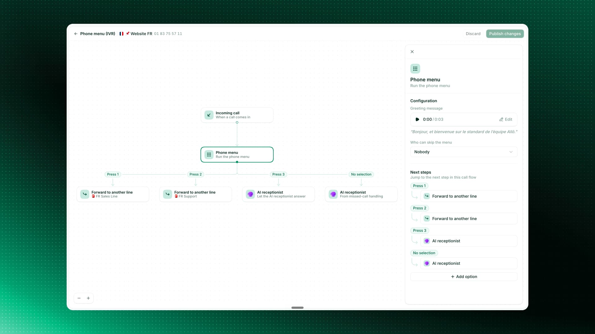 Construisez votre menu téléphonique sous forme de flux visuel