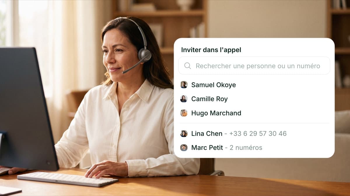 Ajoutez un coéquipier sans mettre l'interlocuteur en attente