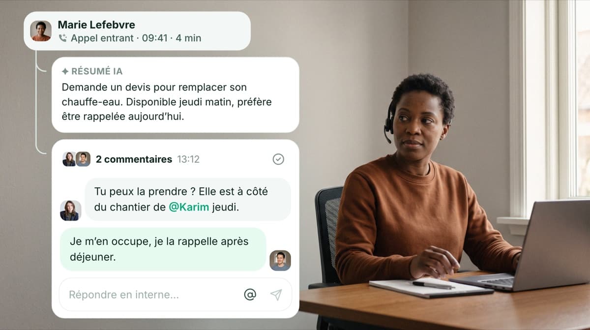 Lancez un fil de discussion sur n'importe quel appel ou message