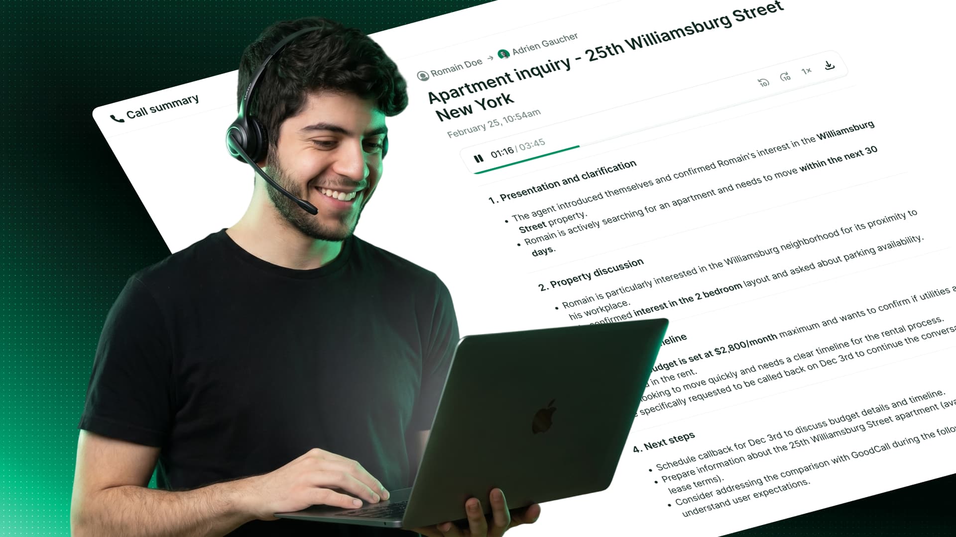 Vos résumés d'appel, à votre image