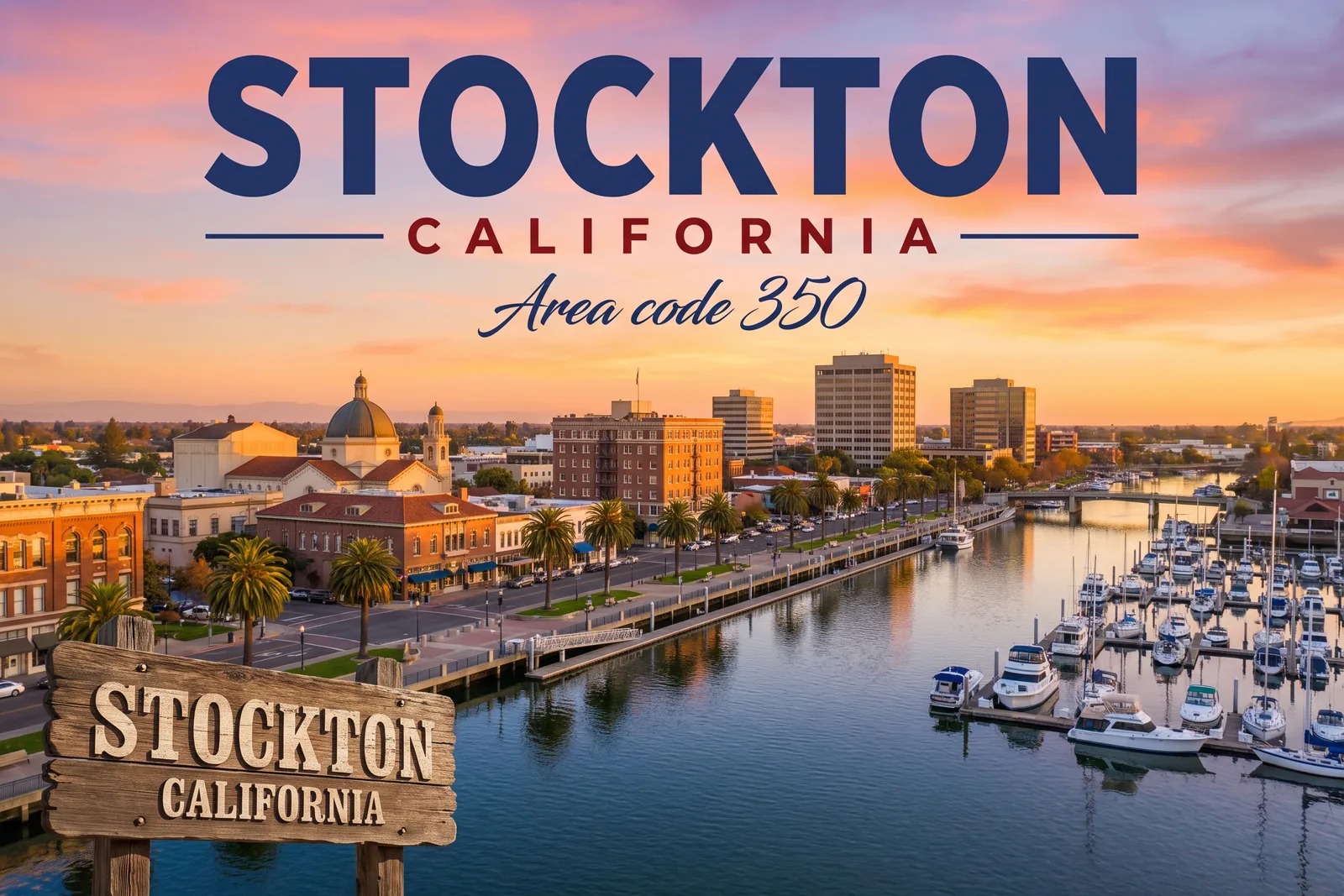 Innenstadt von Stockton, Vorwahl 350