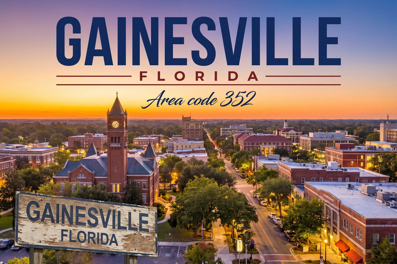 Innenstadt von Gainesville, Vorwahl 352