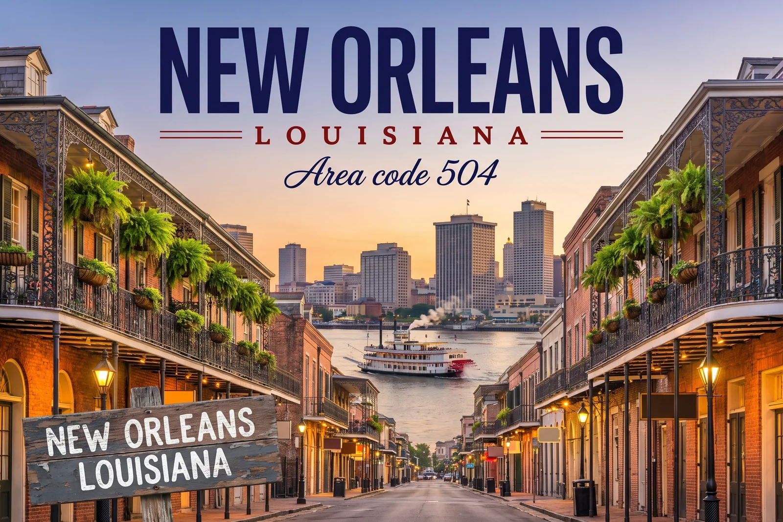 Innenstadt von New Orleans, Vorwahl 504
