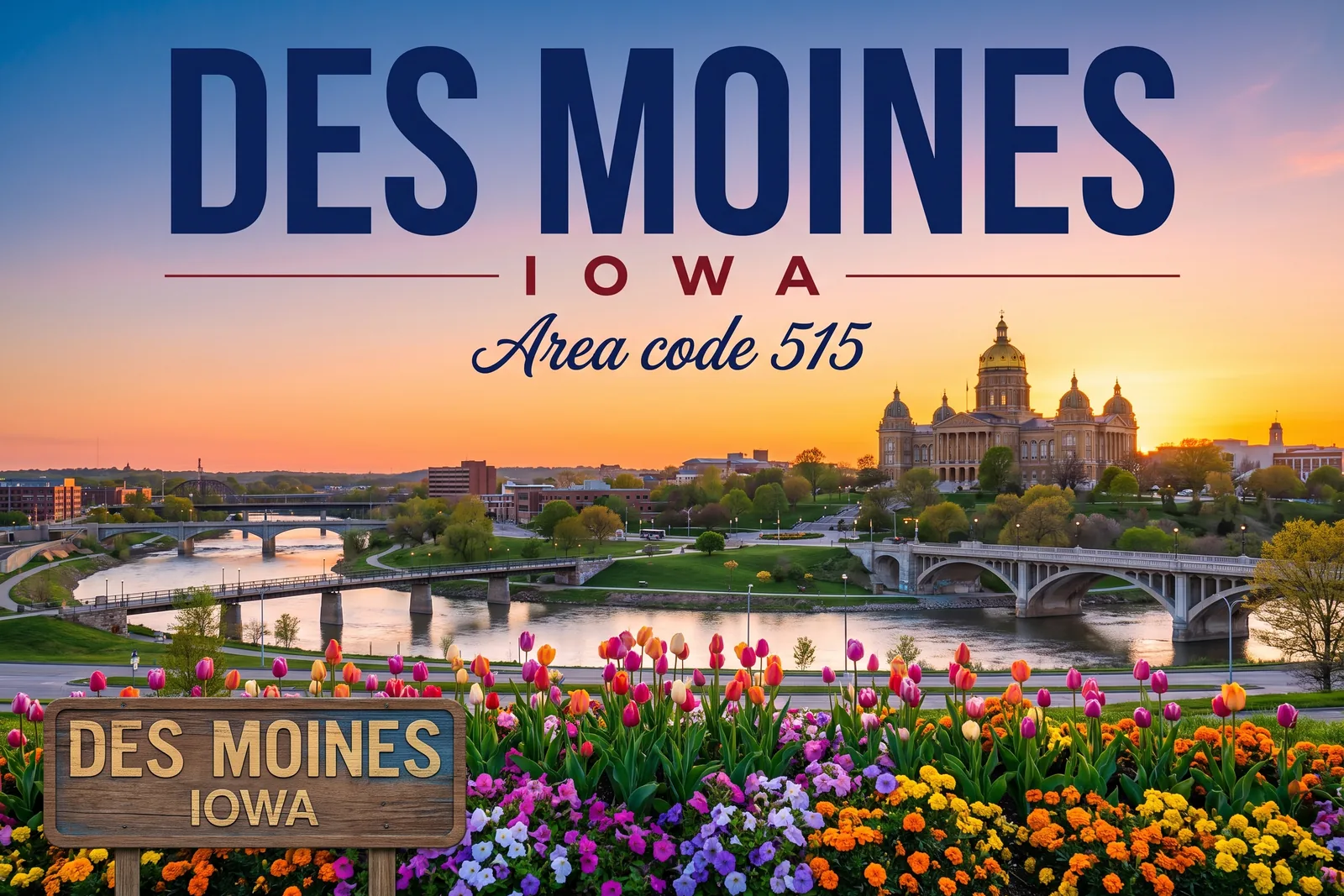 Innenstadt von Des Moines, Vorwahl 515