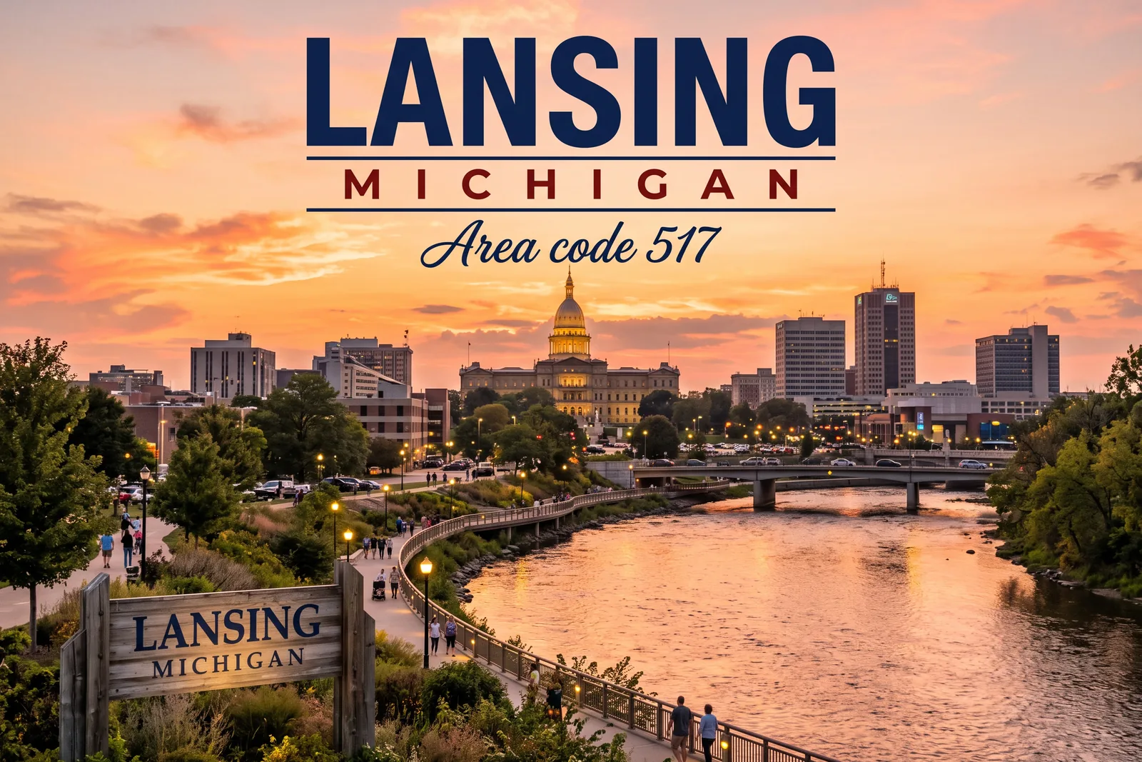 Innenstadt von Lansing, Vorwahl 517