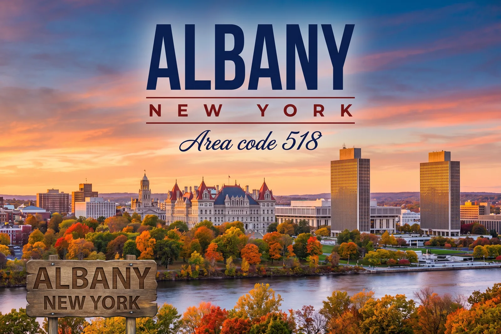 Innenstadt von Albany, Vorwahl 518