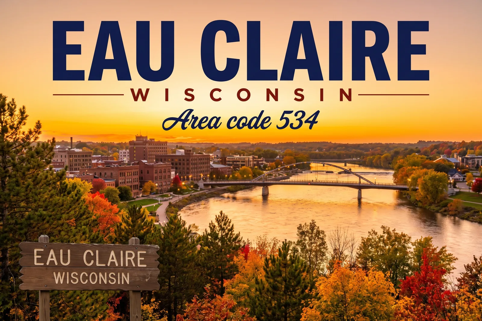 Innenstadt von Eau Claire, Vorwahl 534