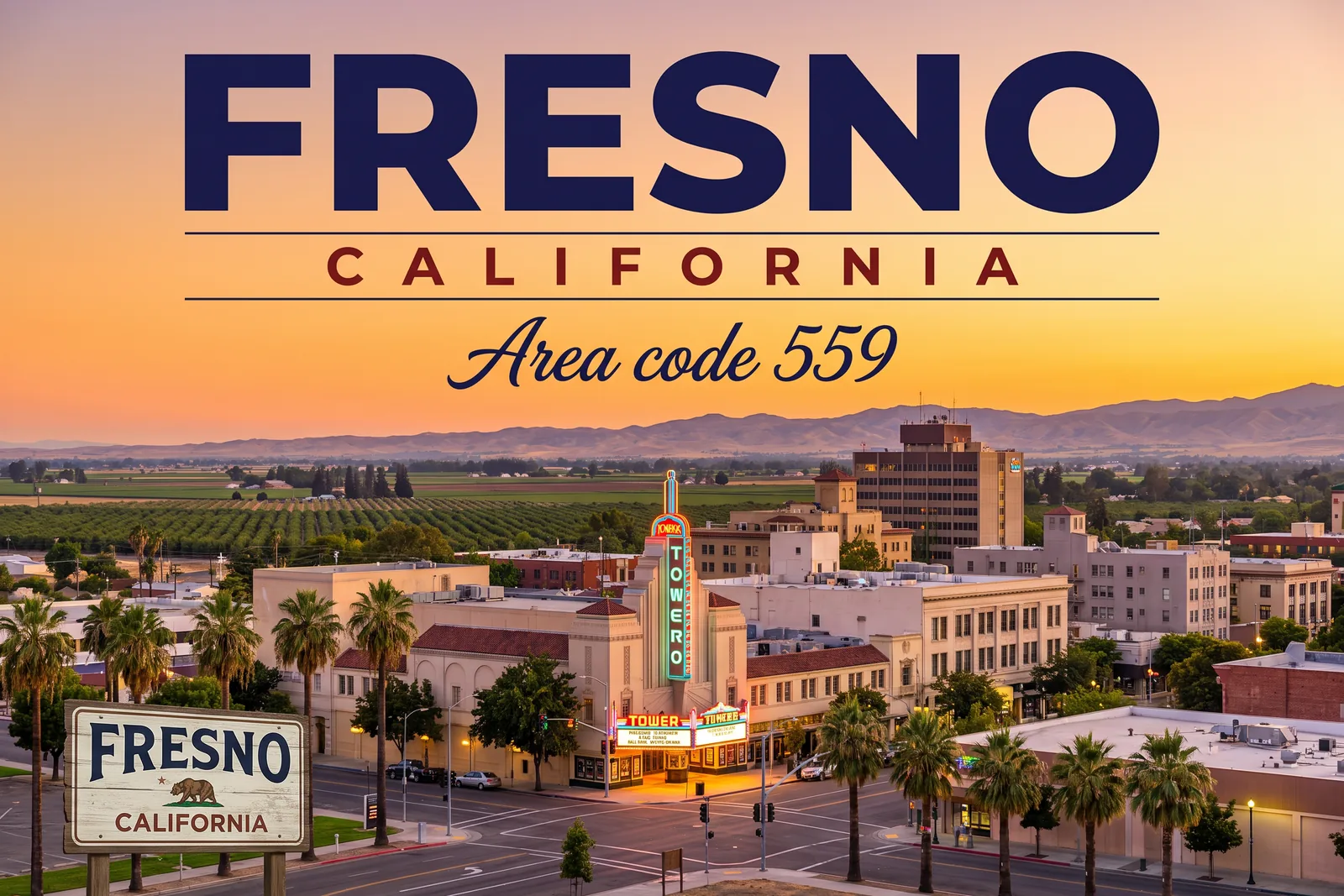 Innenstadt von Fresno, Vorwahl 559