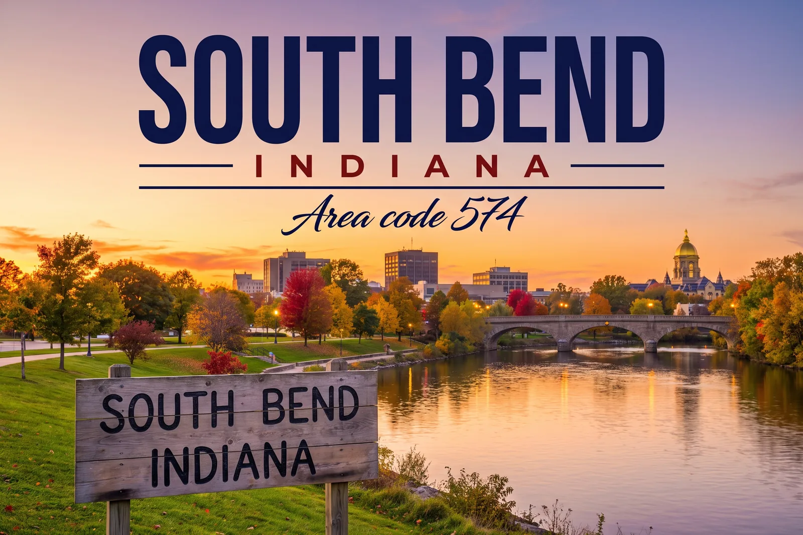 Innenstadt von South Bend, Vorwahl 574