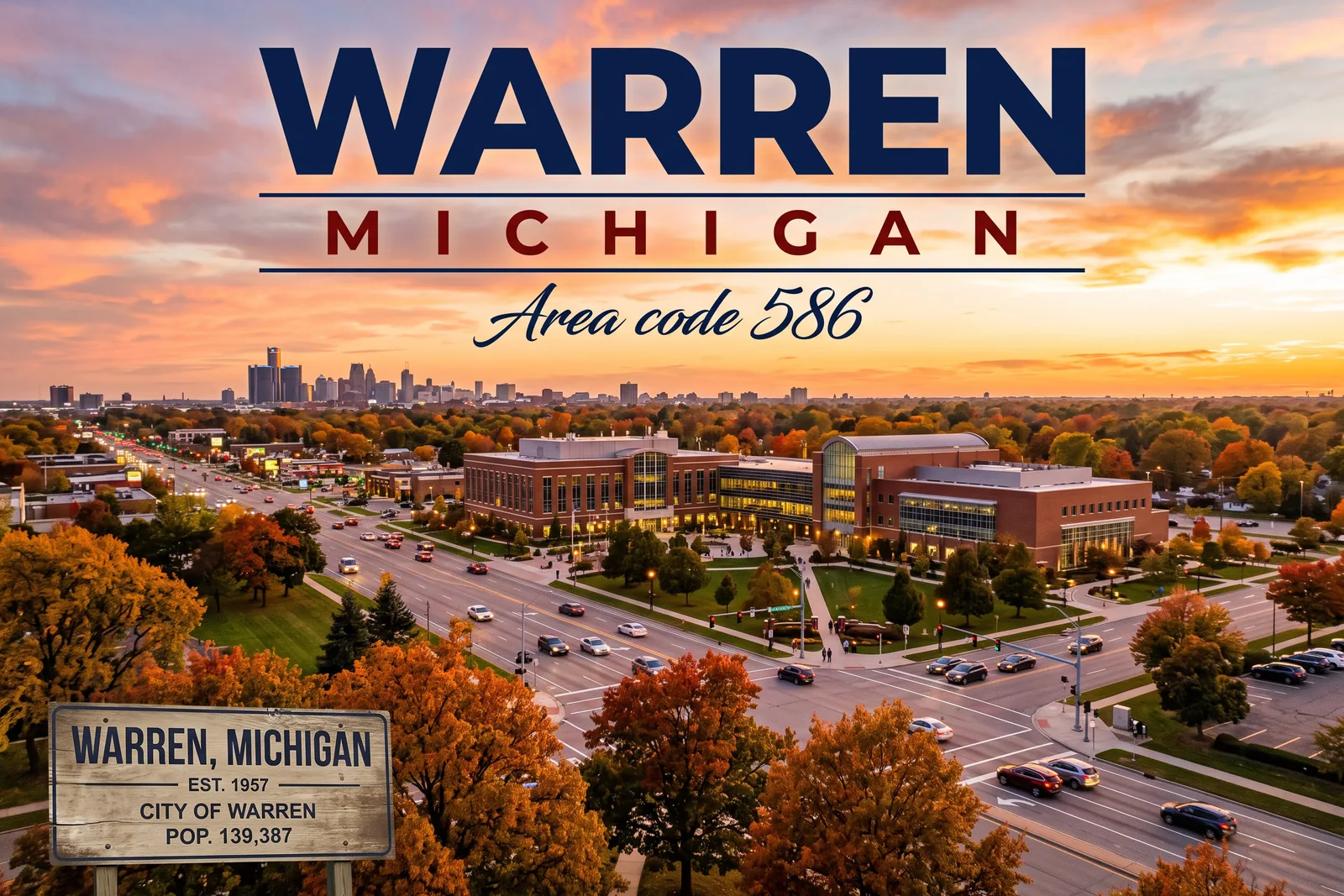 Innenstadt von Warren, Vorwahl 586