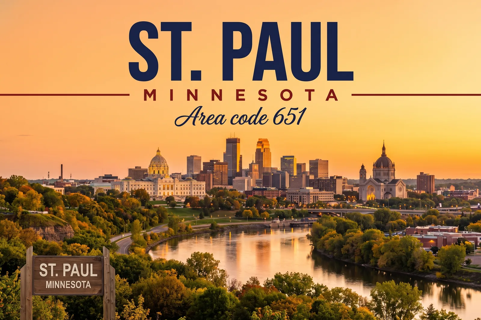 Innenstadt von St. Paul, Vorwahl 651