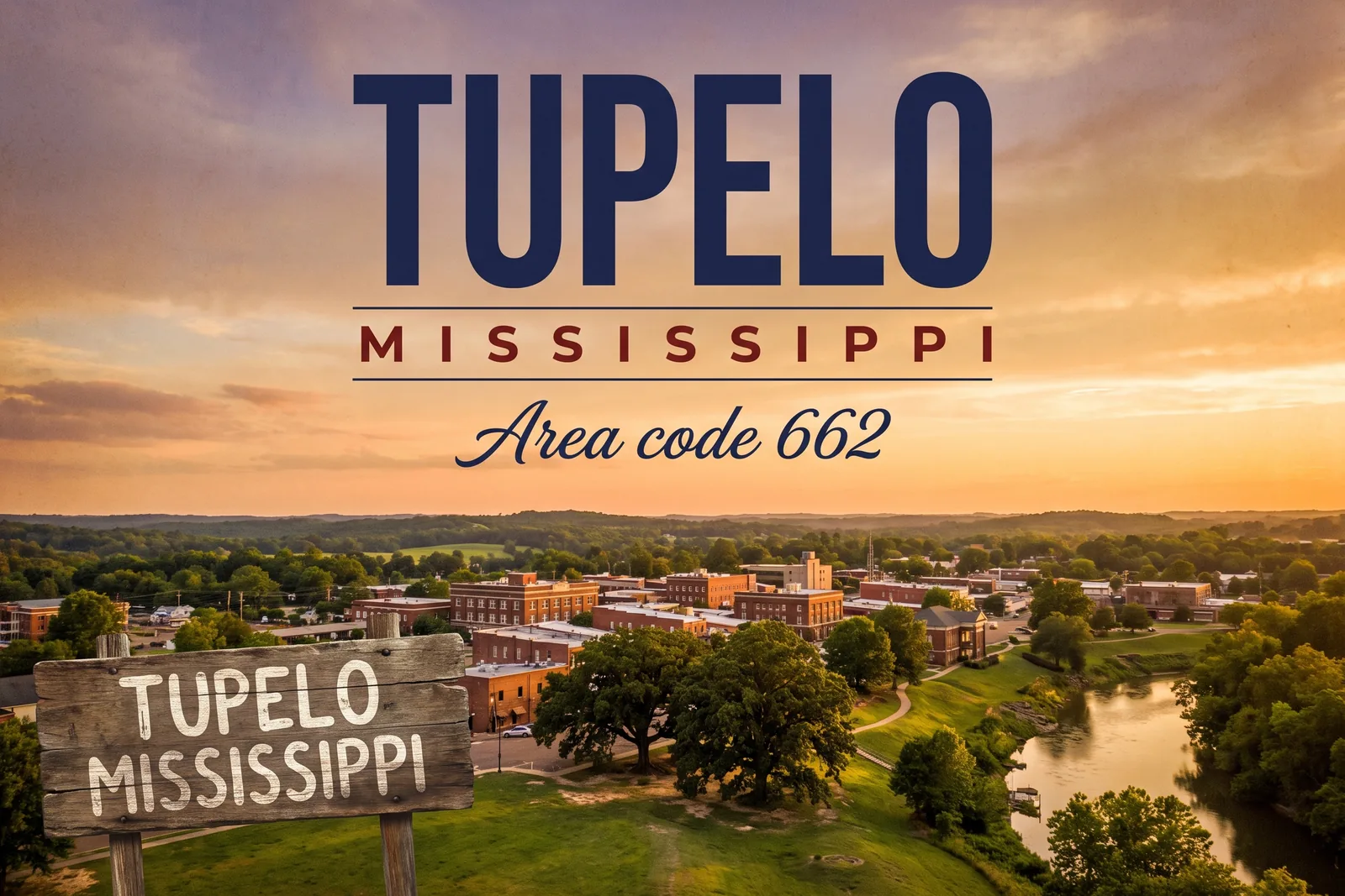 Innenstadt von Tupelo, Vorwahl 662