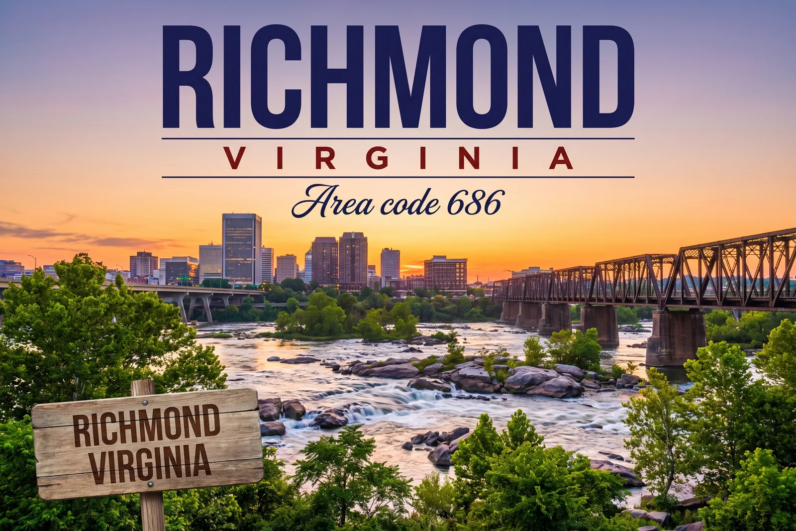 Innenstadt von Richmond, Vorwahl 686