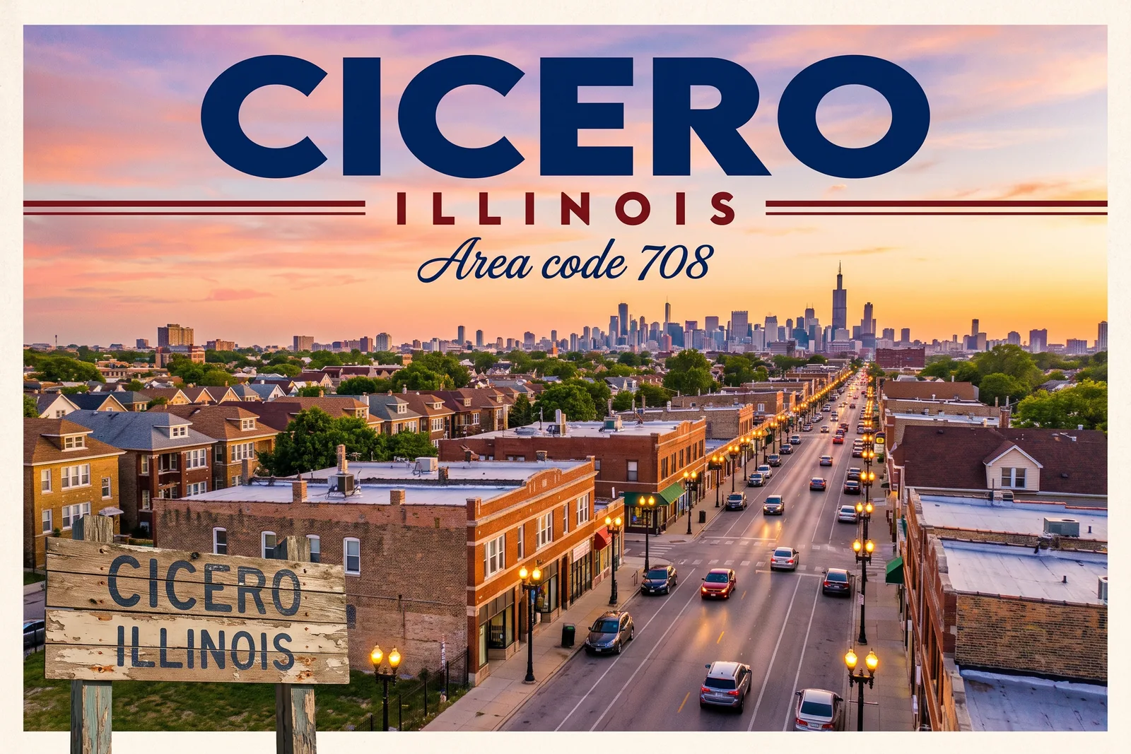 Innenstadt von Cicero, Vorwahl 708