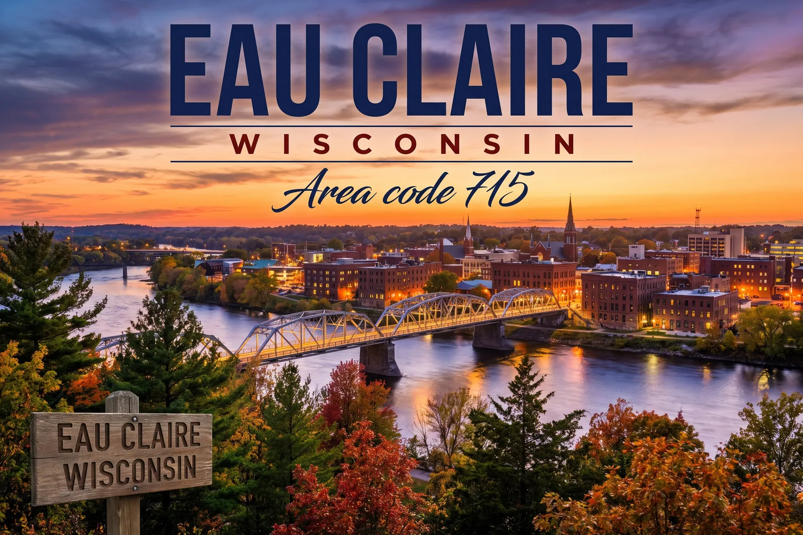 Innenstadt von Eau Claire, Vorwahl 715