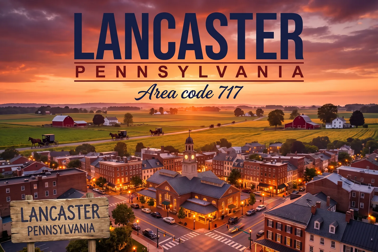 Innenstadt von Lancaster, Vorwahl 717