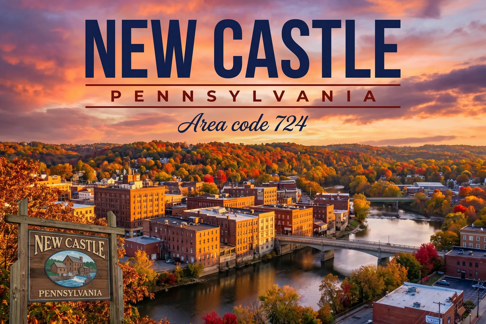 Innenstadt von New Castle, Vorwahl 724