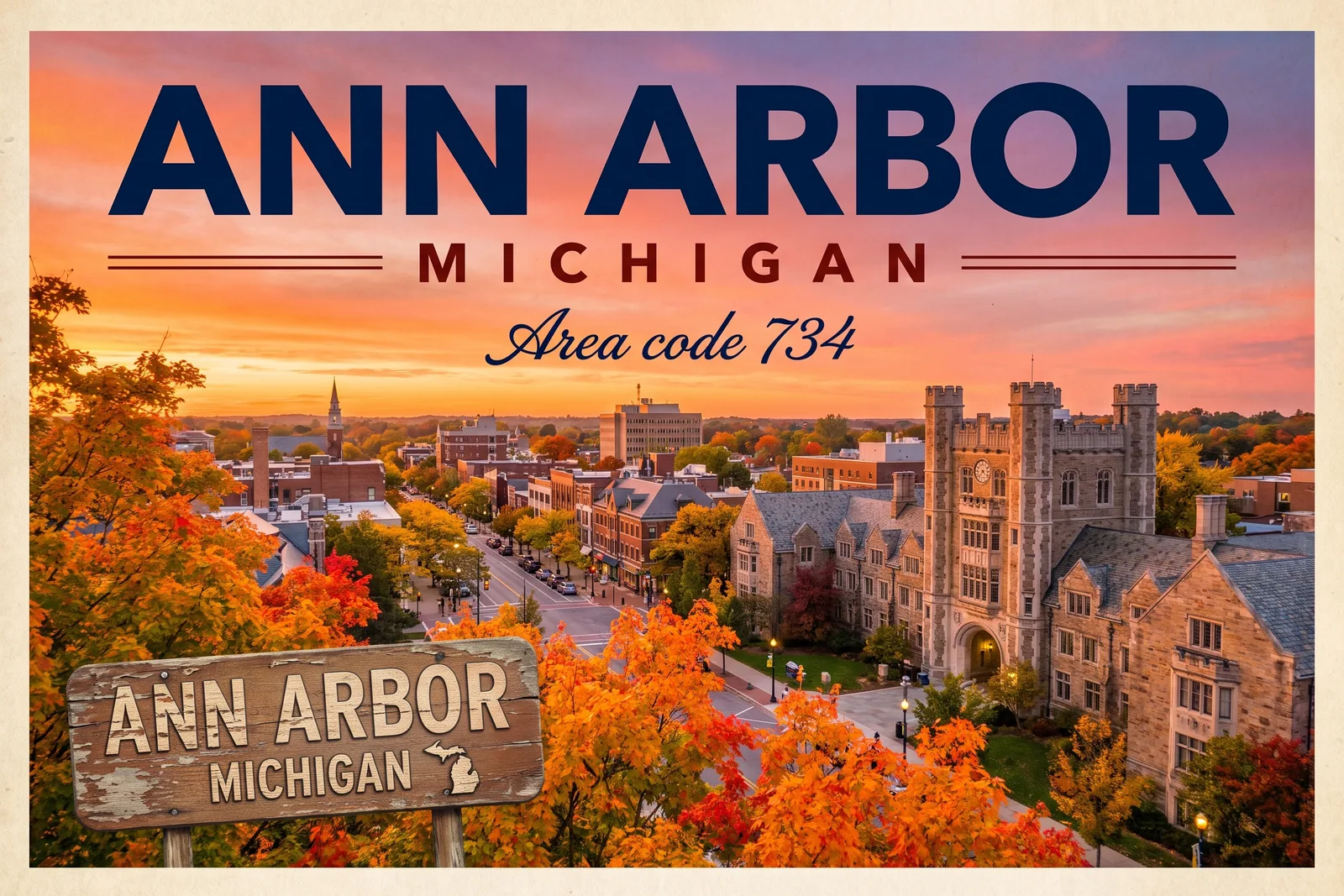 Innenstadt von Ann Arbor, Vorwahl 734