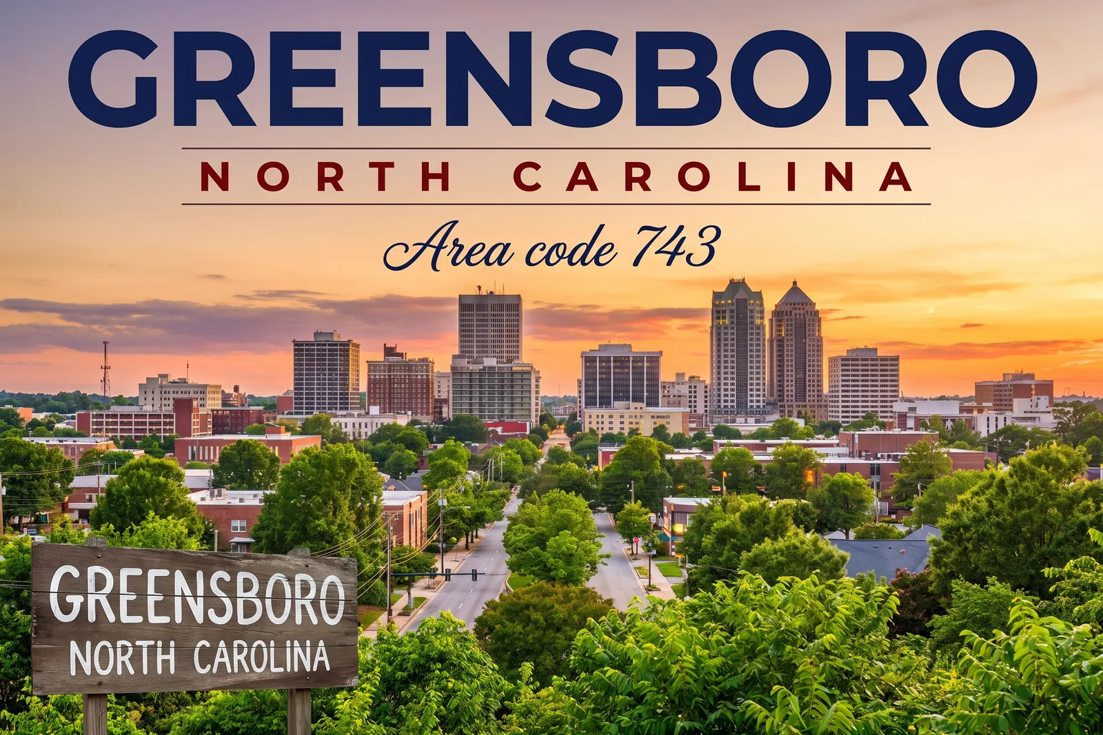 Innenstadt von Greensboro, Vorwahl 743