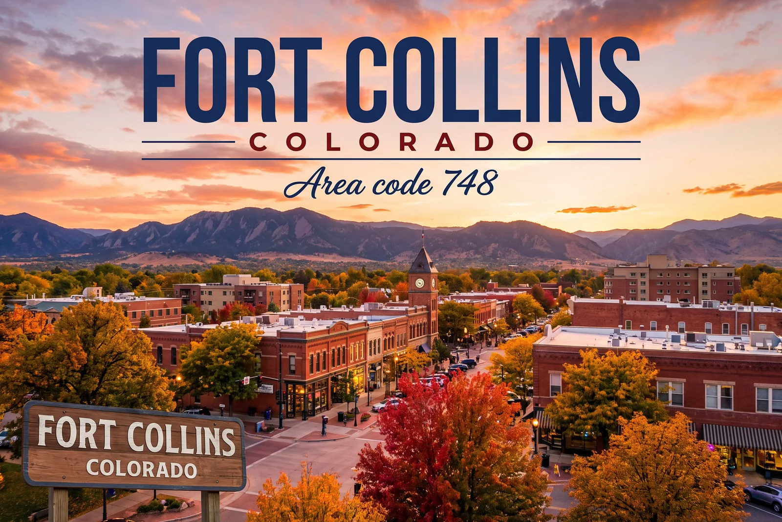 Innenstadt von Fort Collins, Vorwahl 748