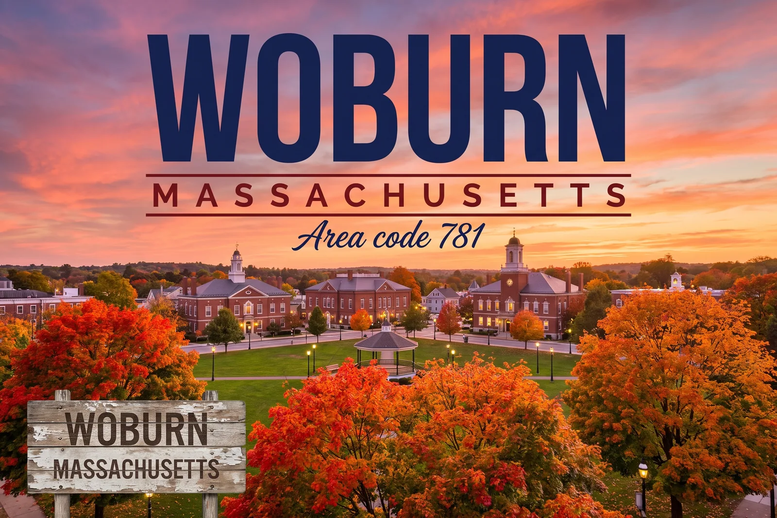 Innenstadt von Woburn, Vorwahl 781