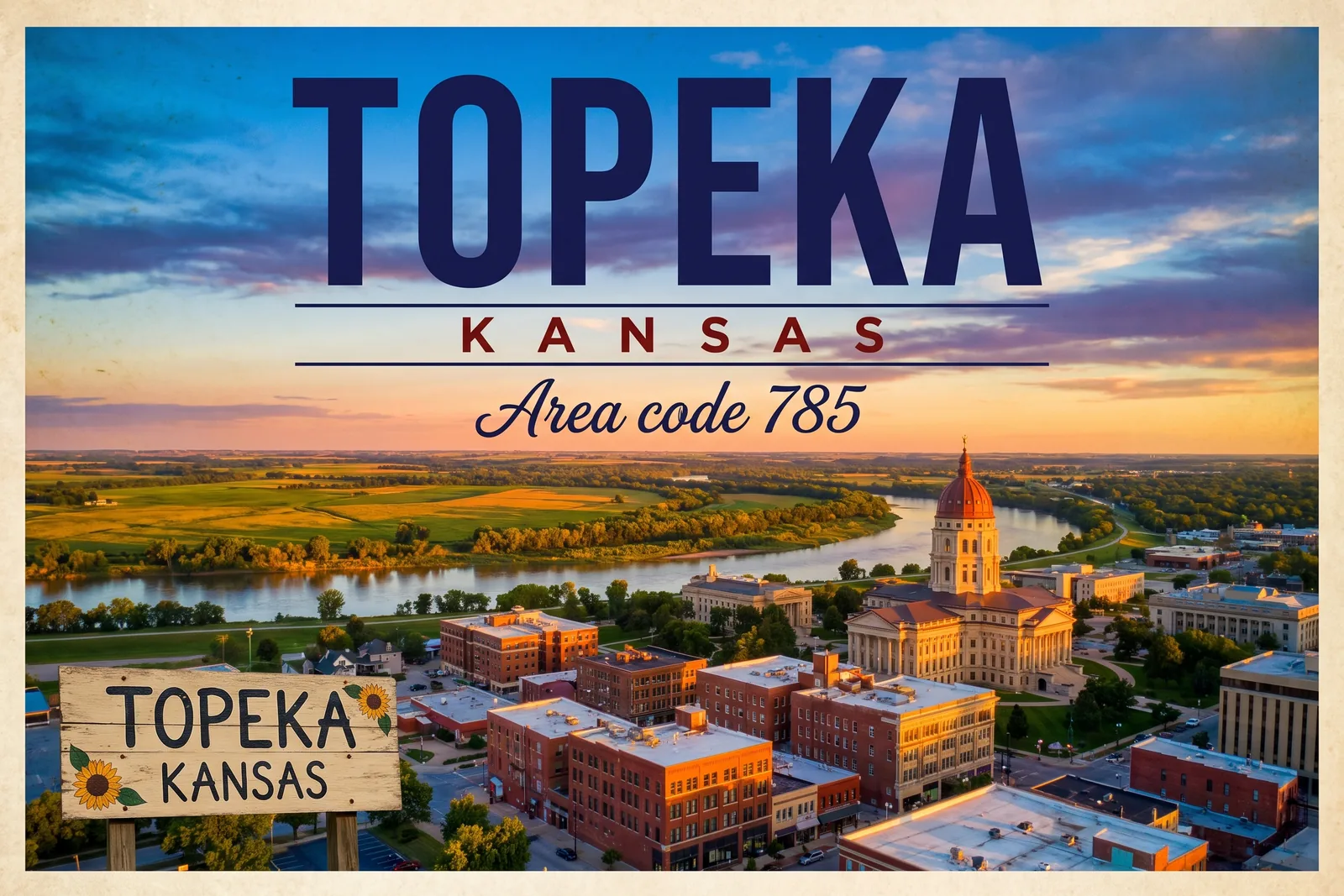 Innenstadt von Topeka, Vorwahl 785