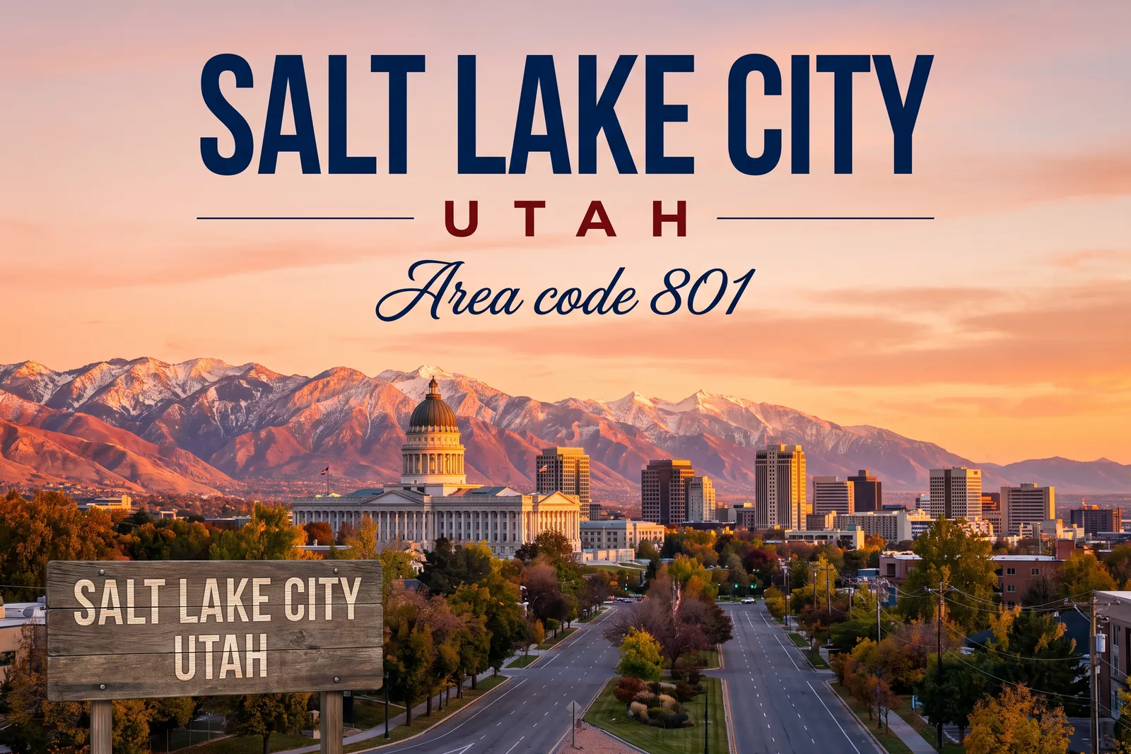 Innenstadt von Salt Lake City, Vorwahl 801