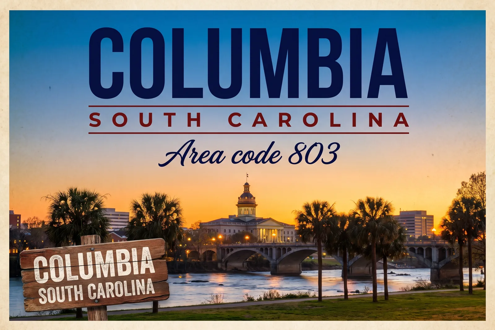 Innenstadt von Columbia, Vorwahl 803