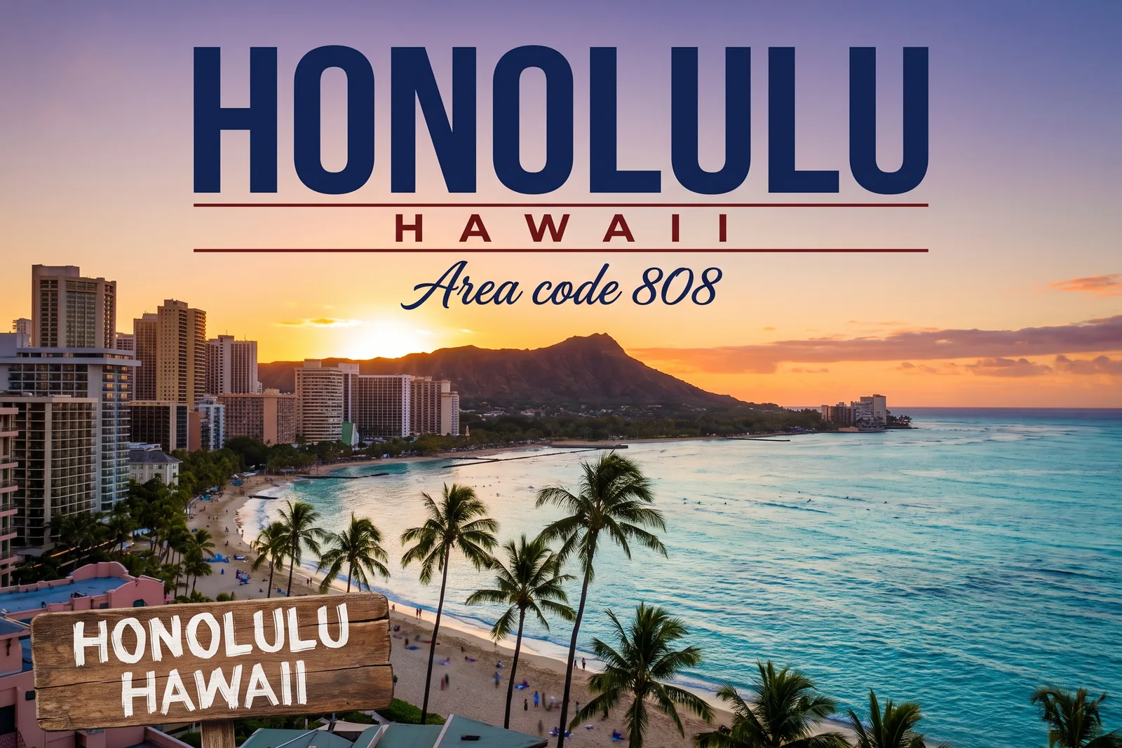 Innenstadt von Honolulu, Vorwahl 808