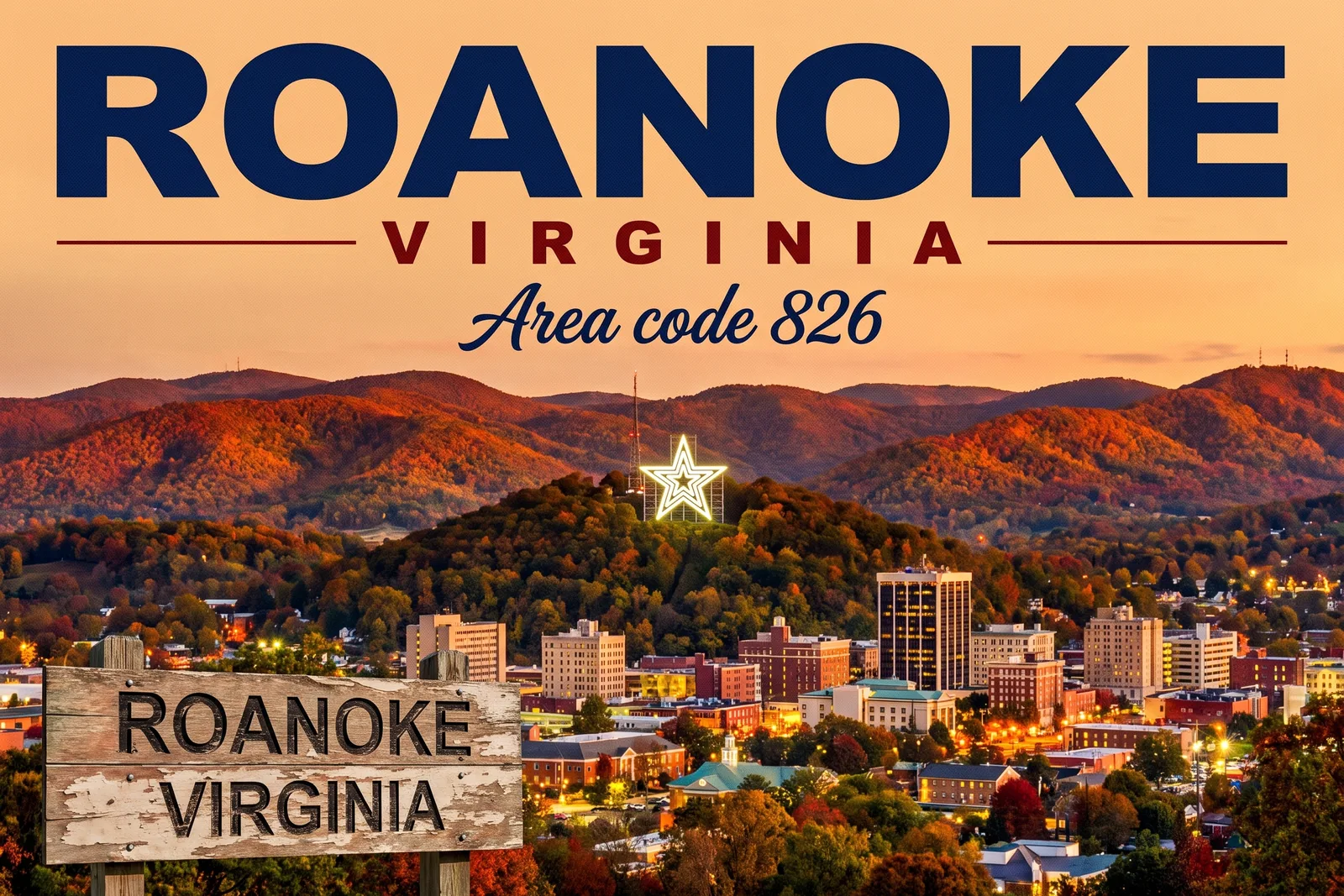 Innenstadt von Roanoke, Vorwahl 826