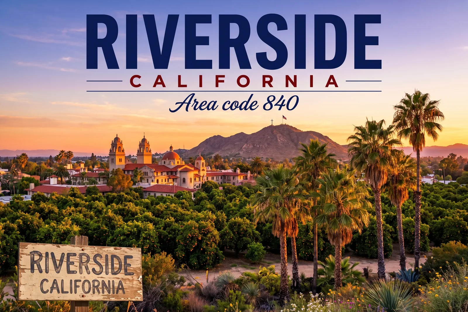 Innenstadt von Riverside, Vorwahl 840