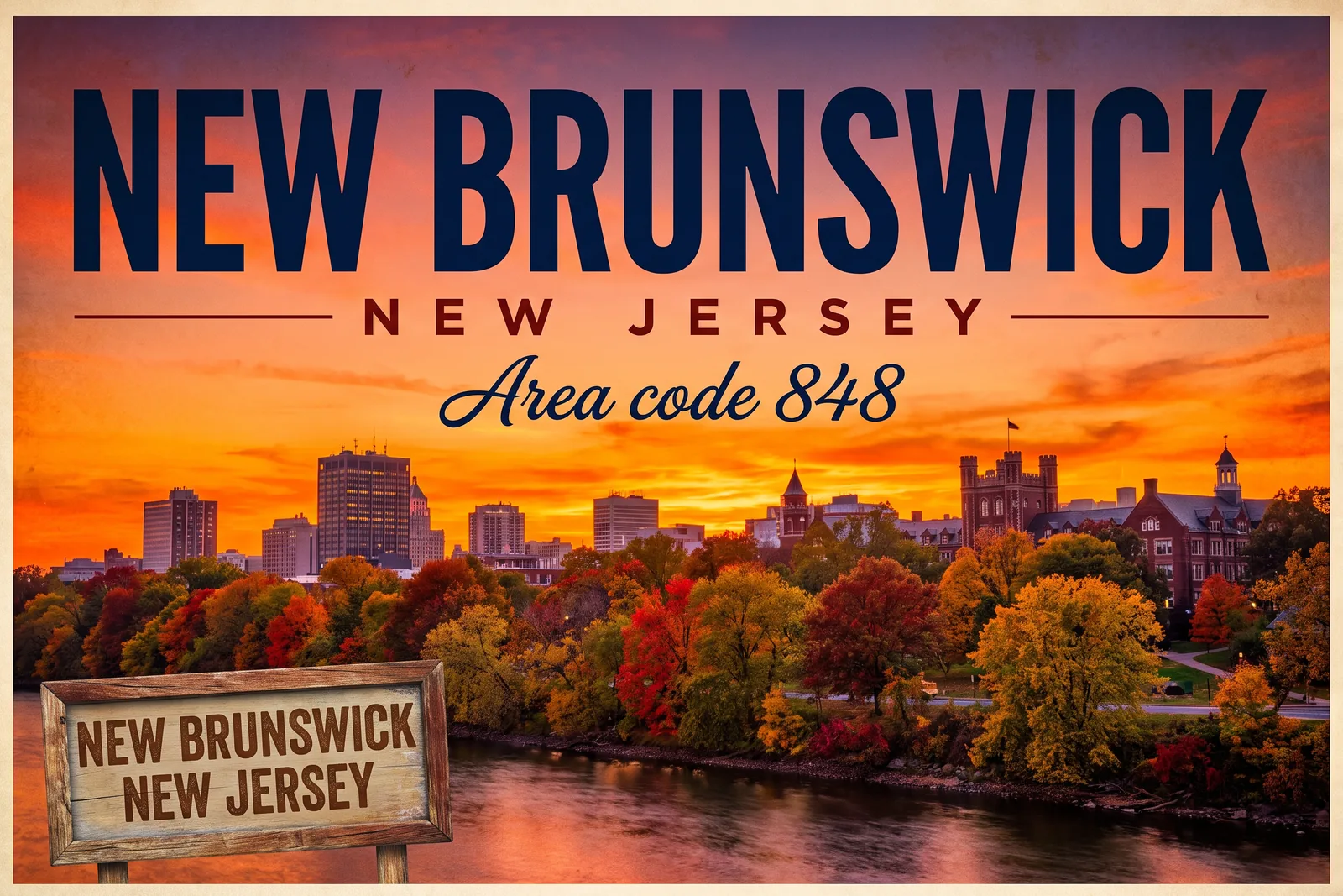 Innenstadt von New Brunswick, Vorwahl 848