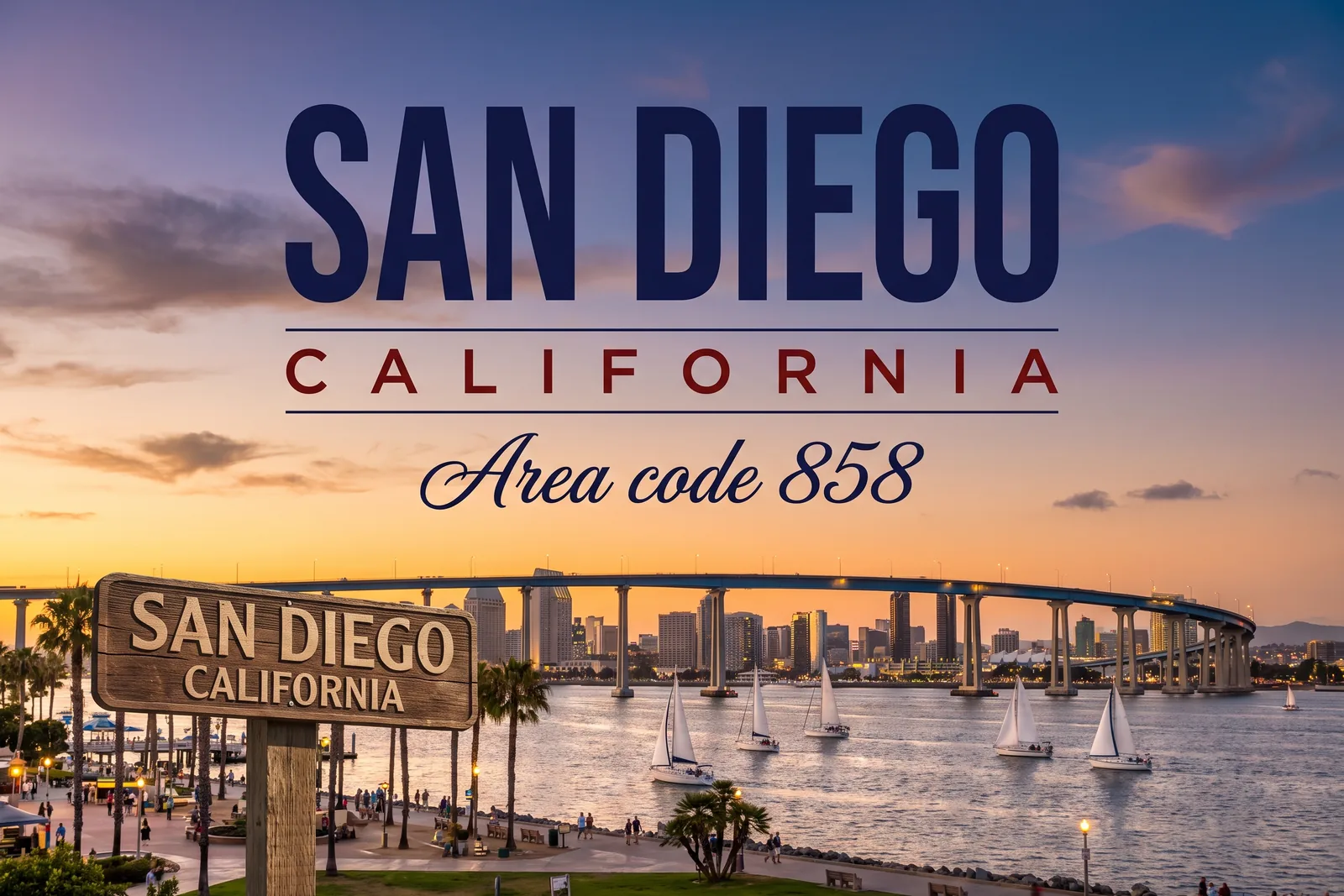 Innenstadt von San Diego, Vorwahl 858