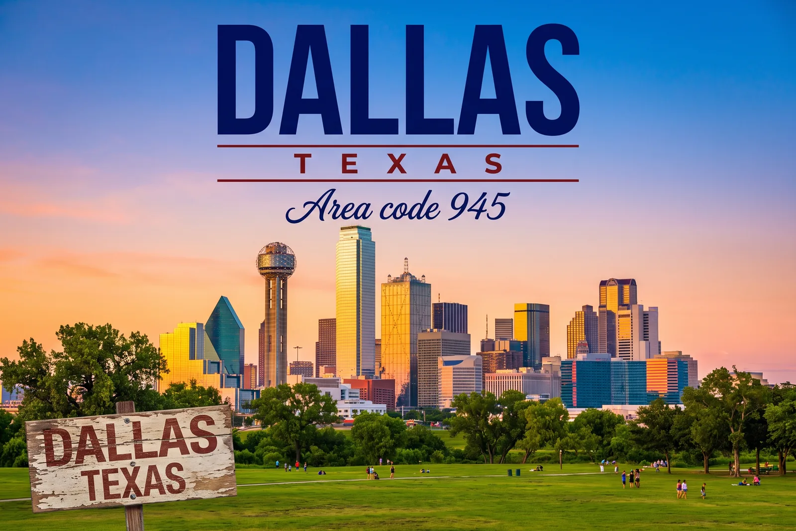Innenstadt von Dallas, Vorwahl 945