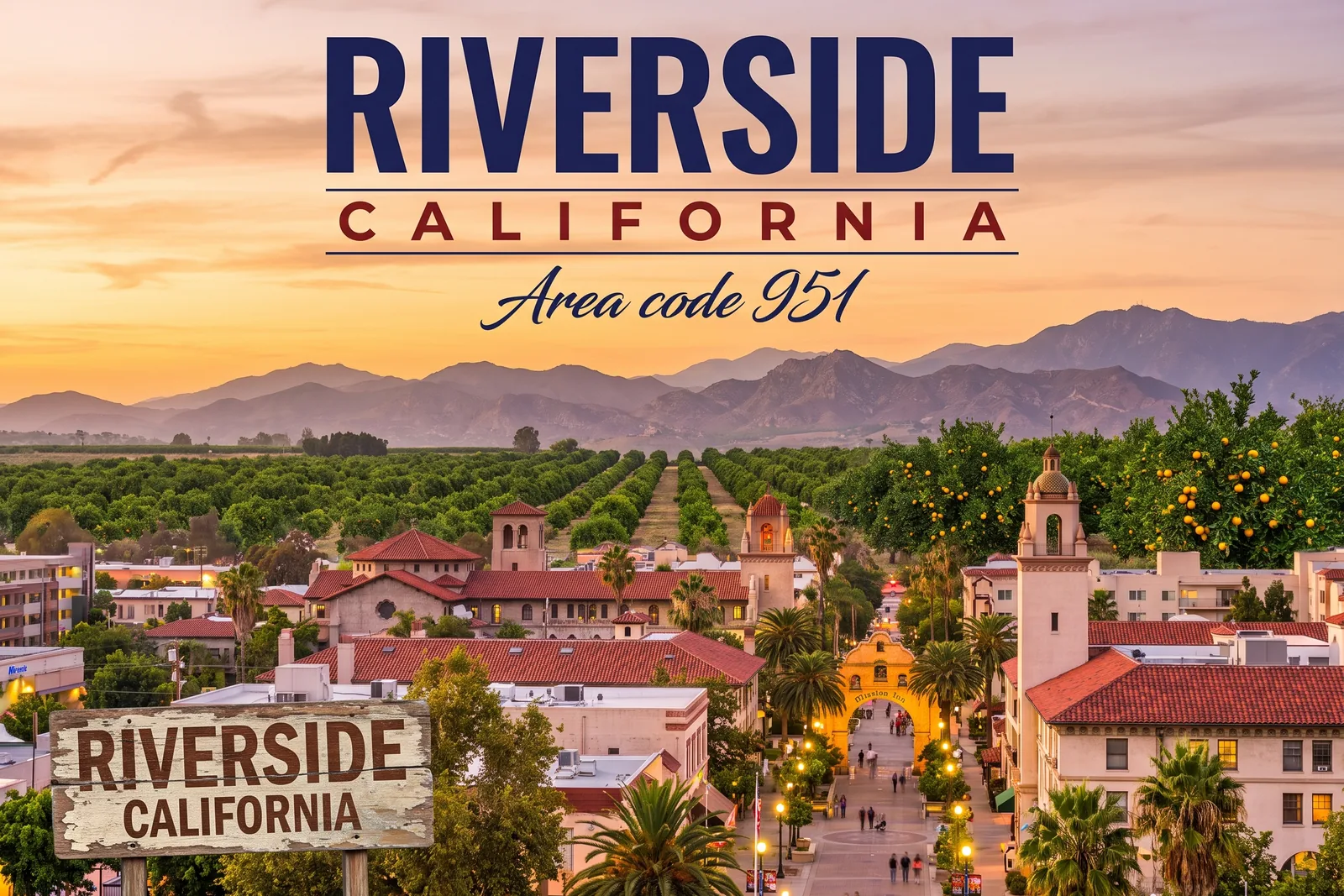 Innenstadt von Riverside, Vorwahl 951