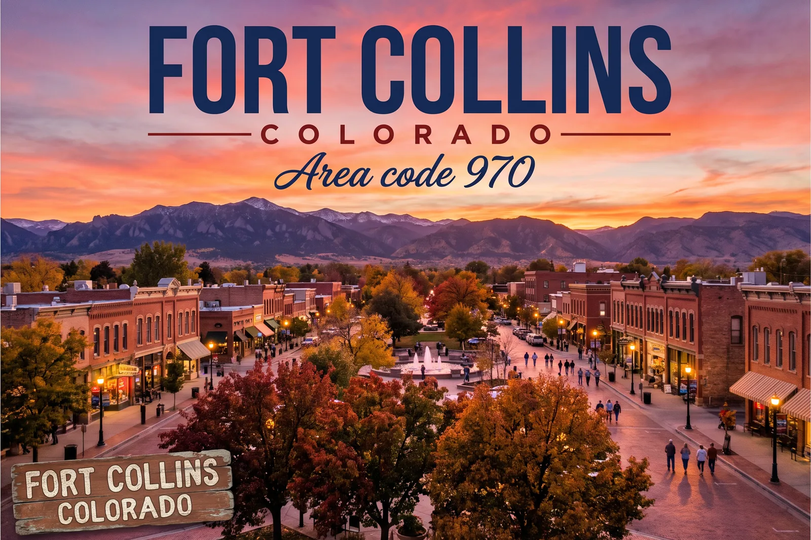 Innenstadt von Fort Collins, Vorwahl 970