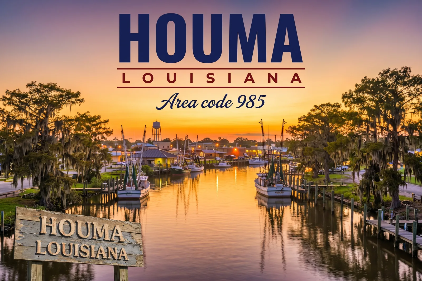 Innenstadt von Houma, Vorwahl 985