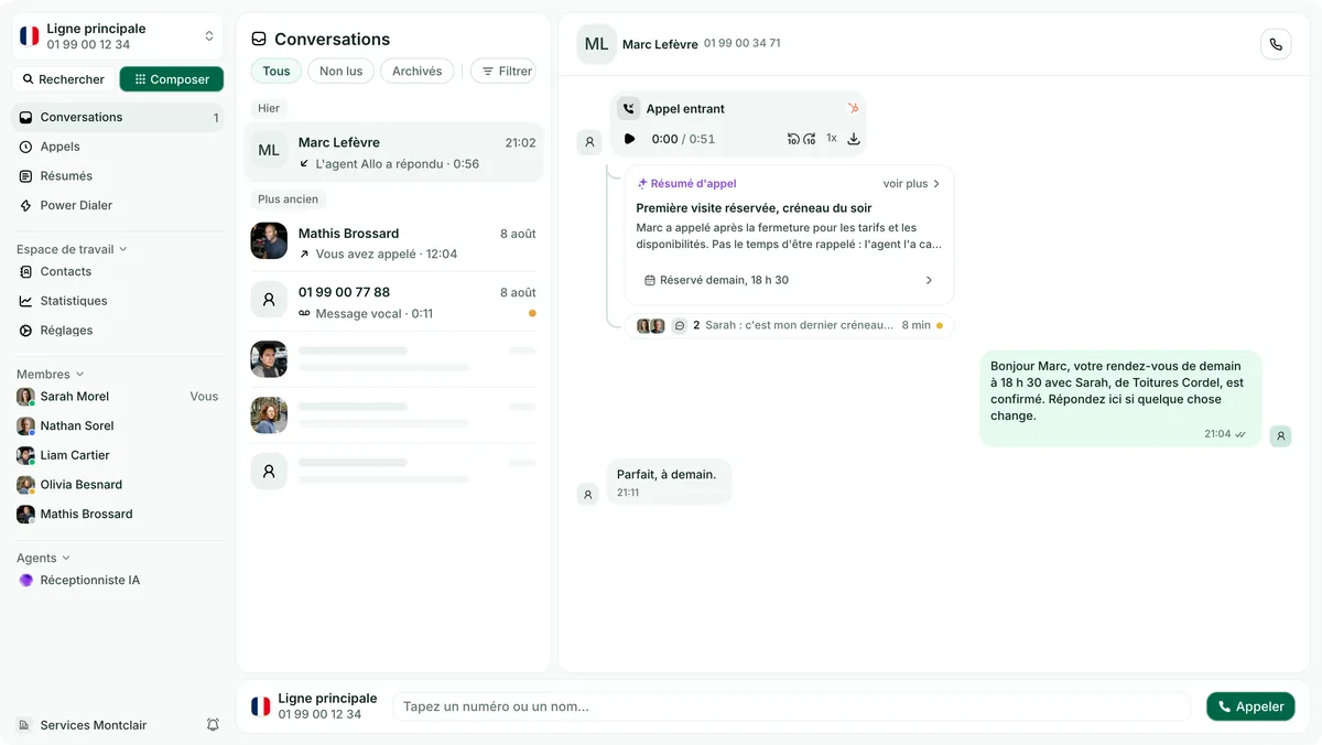 L'application bureau Allo sans cadre de fenêtre