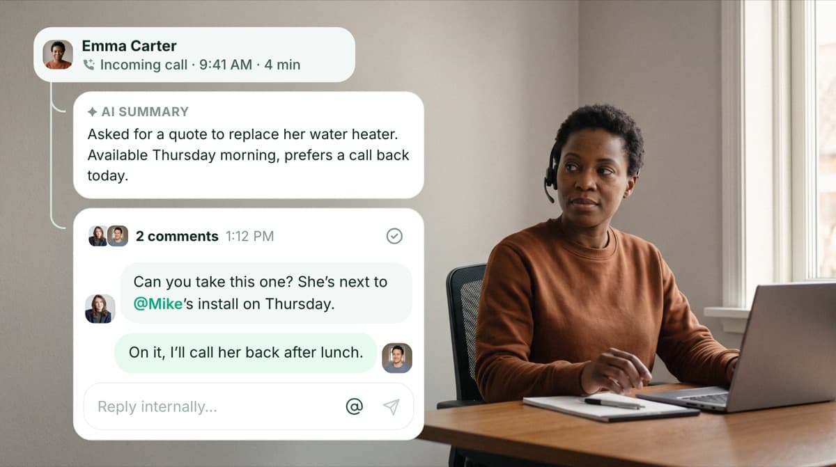 Start a thread on any call or message